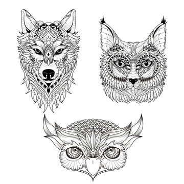 attractive animal head collection