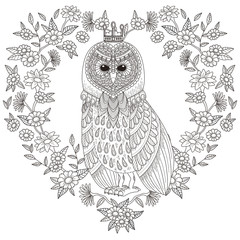 lovely owl coloring page