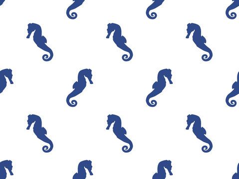 Seamless seahorse vector pattern