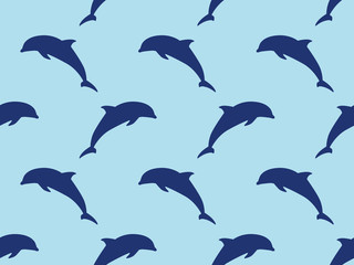 Seamless dolphins vector pattern