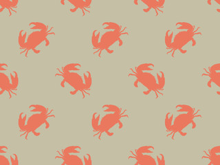 Seamless crab vector pattern