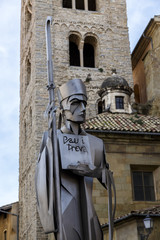 Statue of the cathedral across Oliba bishop of Vic