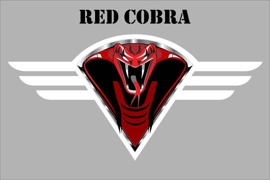 red cobra on the white winged metallic shield.