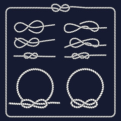Marine symbol. Rope knots.