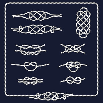 Marine symbol. Rope knots.