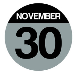 30 november calendar circle