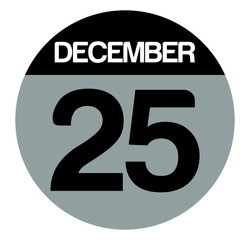25 december calendar circle