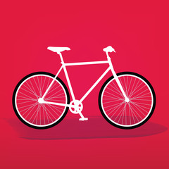 Vector bicycle on red background
