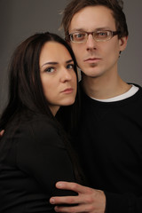 the young handsome man and the young attractive woman in relations