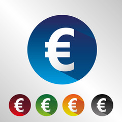 Euro Sign Set Flat Design