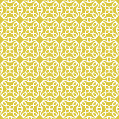 Seamless background image of vintage yellow round kaleidoscope pattern.
