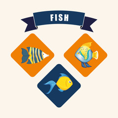 Fish icons design 