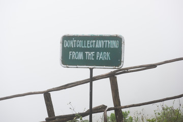 Signpost on Nilgiri Hills