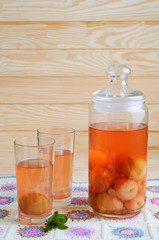 Compote made of stewed peaches