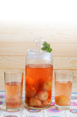 Compote made of stewed peaches