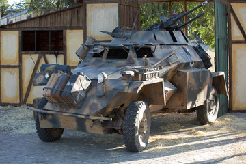 Fototapeta premium SDKFZ 222, military vehicle of the Second World War / Armored reconnaissance vehicle Sdkfz 222 used by the German forces in ww2