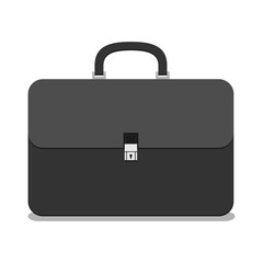 Black briefcase isolated