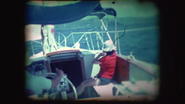 Vintage 8mm footage of people on Sail boats