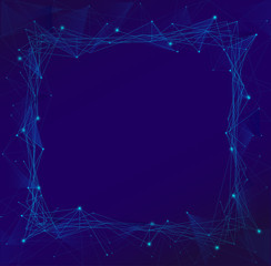 polygonal blue frame vector