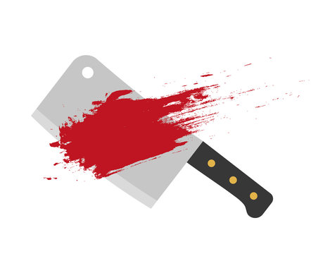 Butcher Knife With Blood Stain