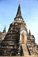 Fototapeta premium The old Pagoda at Wat Phra Sri Sanphet Temple, Ayutthaya, Thailand