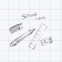 Doodle of some school equipment