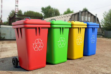 Multicoloured Garbage Trash Bins