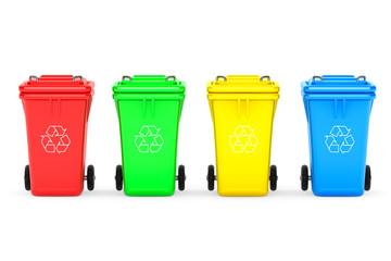 Multicoloured Garbage Trash Bins