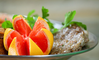 Catering tray with various meats