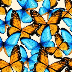 Blue butterflies seamless