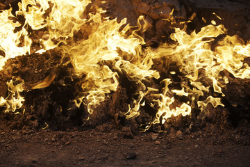 Burning mountain, Yanar Dag, Azerbaijan