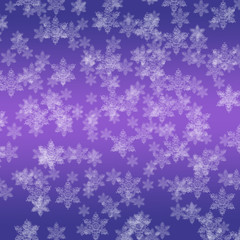 Naklejka na ściany i meble Snowflakes on a purple colored background