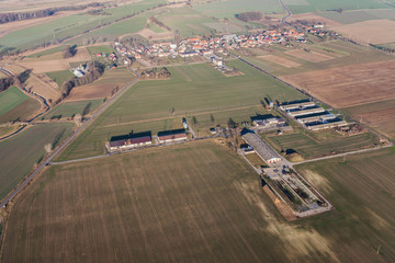 aerial view of the Meszno village