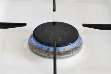 Gasflamme von einem Gasherd