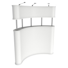 Trade show booth white and blank