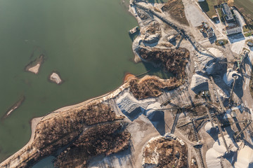 aerial view of the sand excvation landscape