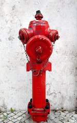 Fototapeta na wymiar Red fire hydrant