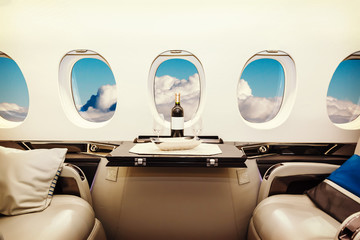 Luxury interior aircraft business aviation