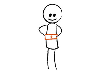 Strichmännchen mit Tablet