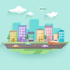 Urban landscape. Flat design.