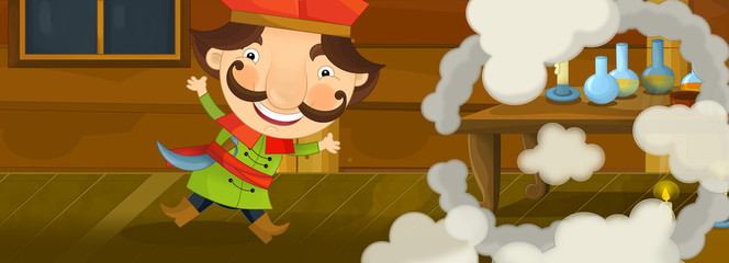 Cartoon scene with happy nobleman - illustration for children
