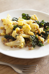 Curried Cauliflower Kale Salad 