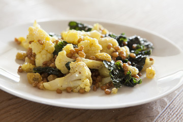Curried Cauliflower Kale Salad 