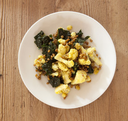 Curried Cauliflower Kale Salad 