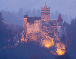 Count Dracula castle in Bran town in Transylvania