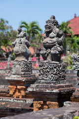 Balinese Hindu statues in Klungkung Palace,   Semarapura