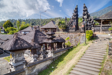 Fototapeta na wymiar Stairs and gates in Pura Besakih Balinese temple