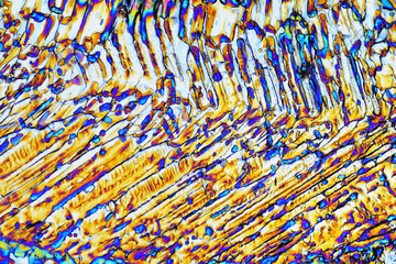 Colorful micro crystals in polarized light