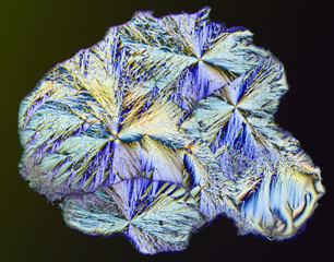 Colorful micro crystals in polarized light