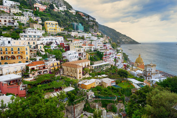 Fototapeta na wymiar Scenic view of the beautiful town of Positano in Italy